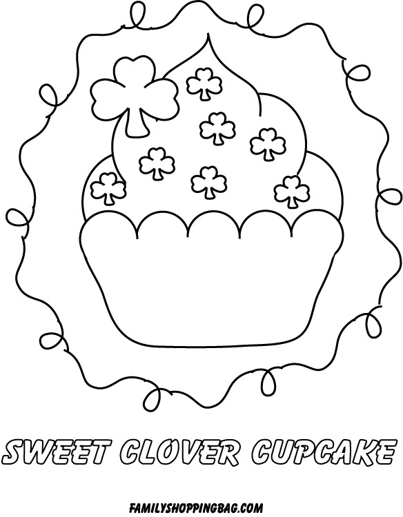 Clover Cupcake Coloring Pages
