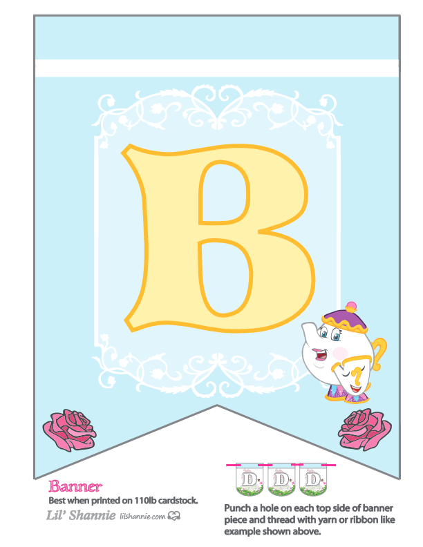 Beauty and the Beast Party Banner B
