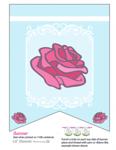 Beauty and the Beast Rose Party Banner