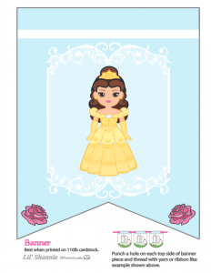 Beauty and the Beast Party Banner Belle