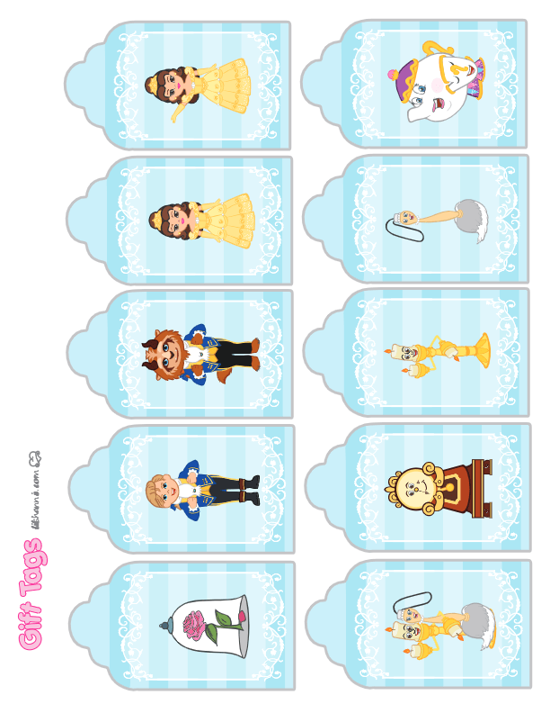 Beauty and the Beast Gift Tags