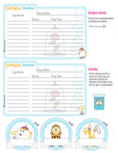 Beauty and the Beast Recipe Cards