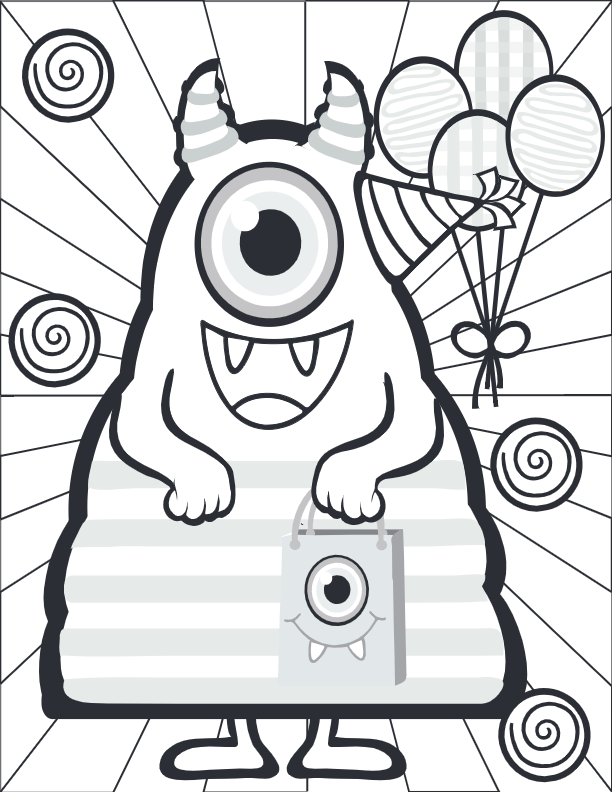 Large Monster Coloring Page
