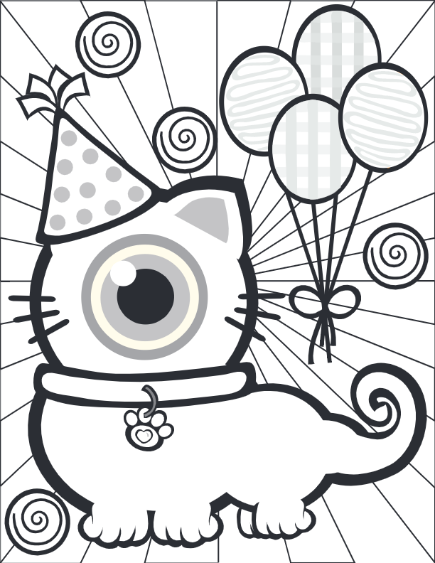 Cat Monster Coloring Pages