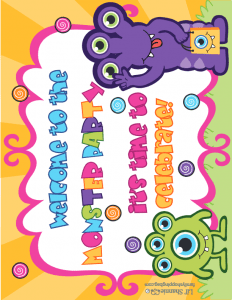 Monsters Party Party Sign