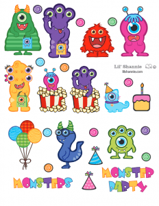 Monsters Party Stickers