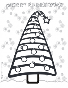 Christmas Gnome Christmas Tree Color Page