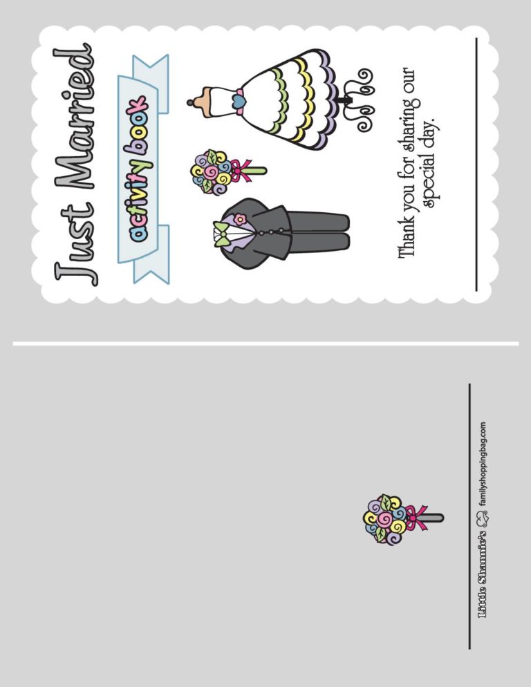 Free Printable Wedding Activity Book Coloring Pages and More | Lil ...