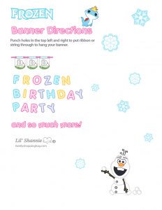 Lil Frozen Banner Directions