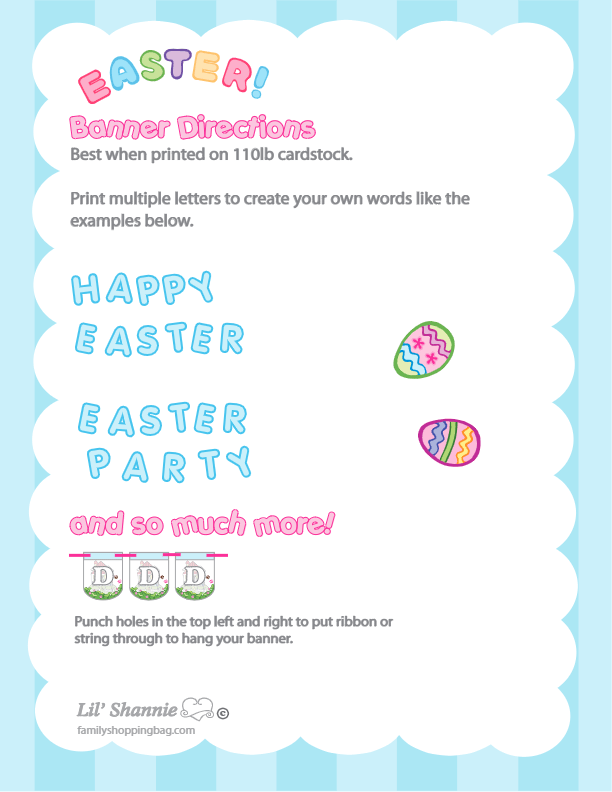 Easter Snoopy Banner Directions