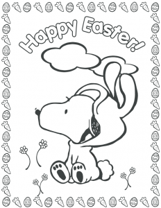 Easter Snoopy Coloring Page