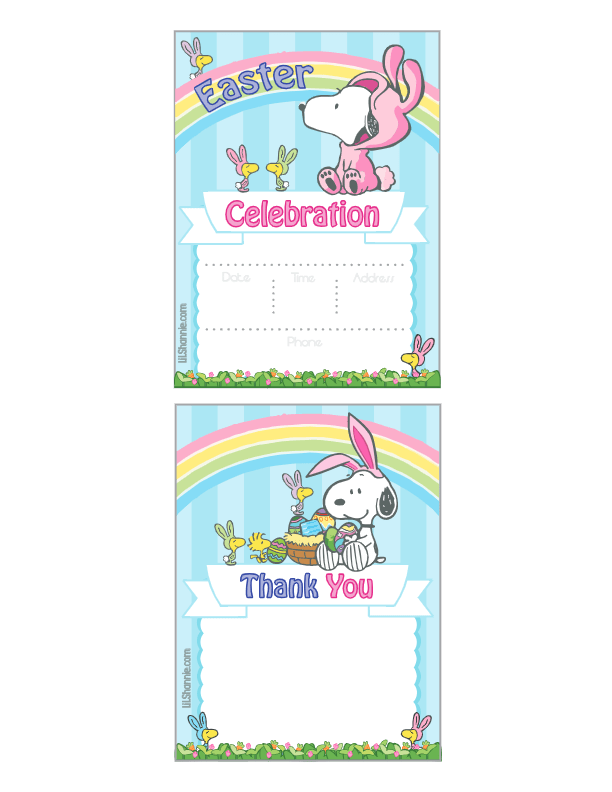 Easter Snoopy Party Invitation
