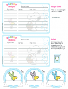 Easter Snoopy Recipe Cards