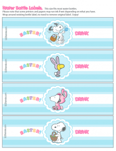 Easter Snoopy Water Labels