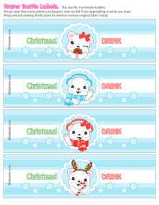 Christmas Water Labels