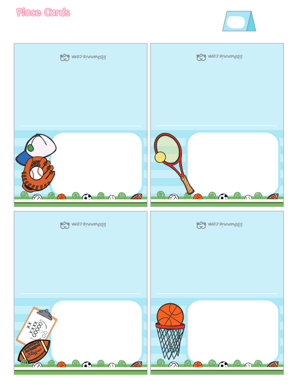 printable Place Cards Dad's Sports