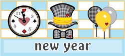 Celebrate the new year with printable coloring pages, a fun new year coloring pages, banner, cupcake wrappers & toppers and nore.